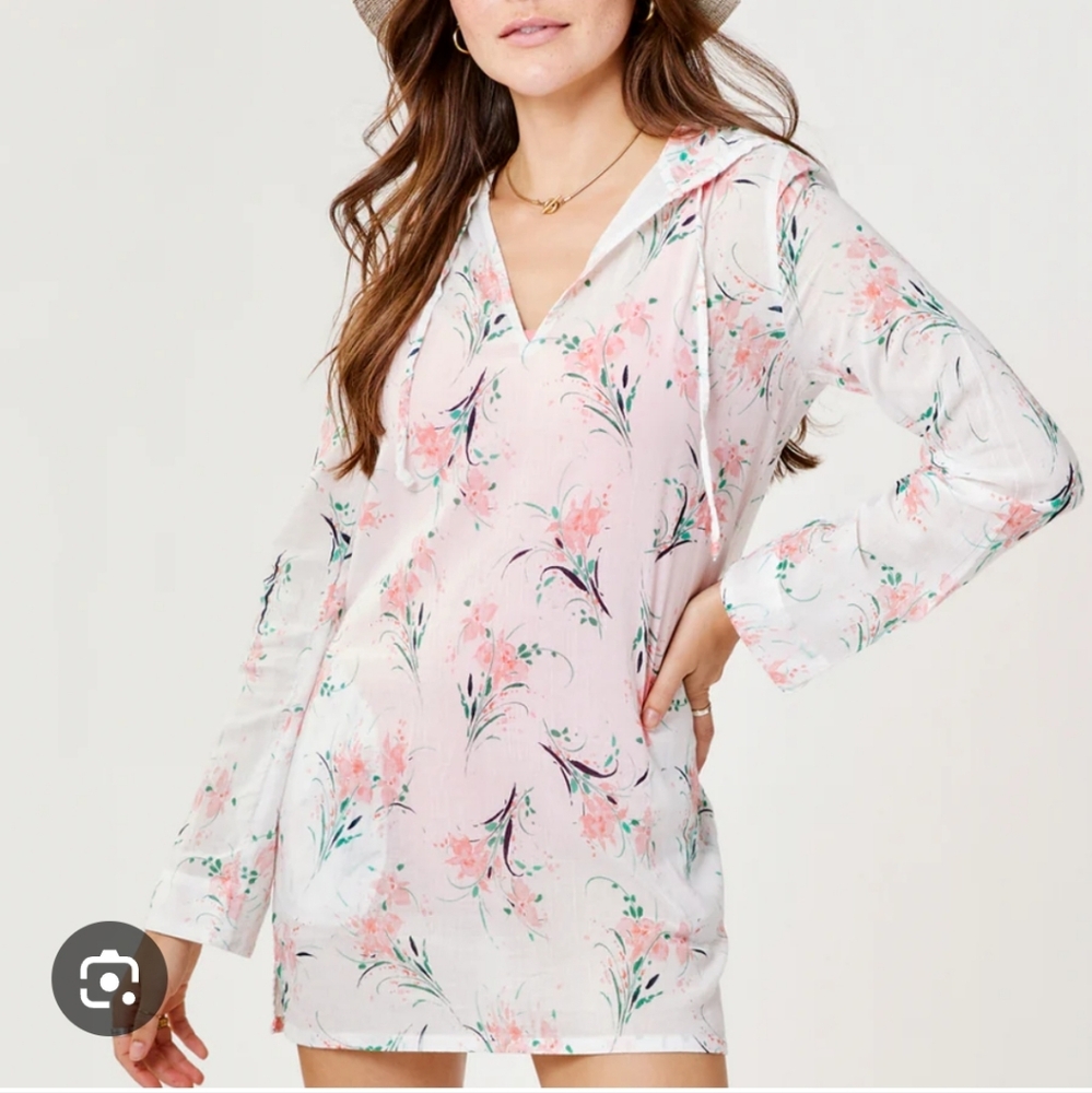 Carve Designs Gia Coverup Pink and Green Cloud Bouquet - Picture 2 of 12